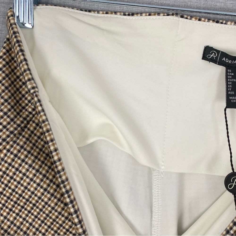 NEW Adrianna Papell Houndstooth Pants Pull On Size 6 Mustard Square Plaid - Picture 3 of 12